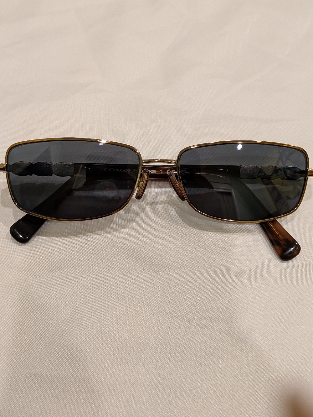 Coach Rose Gold Metal Eyeglasses with Tortoise Temples and Crystal Accents - Picture 6 of 16